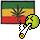 Smiley mit Flagge Rastafari mit Hanfblatt